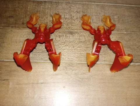 2 Lego Bionicle Dark Red and Trans-Orange Weapon Fire Claw 64265pb01 WYSIWYG