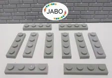 (J7/4/4) LEGO 10 x 3710 flat plate 1x4 old light grey