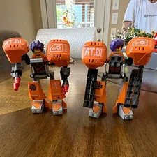 LEGO AT.01 Orange Mecha Robot Figures Lot of 2 Printed Bagged Plastic