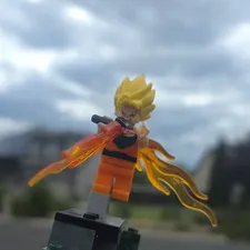 LEGO Dragon Ball Z Super Saiyan Minifigure w/ Effect Parts Yellow Spiky Hair