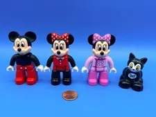 Lego Duplo Figures: Mickey Mouse, Minnie Mouse, and Figaro Clean, EUC