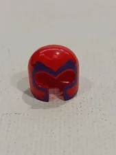 LEGO Part Magneto Helmet with Front Prongs and Dark Purple Pattern 