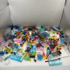 LEGO 10 Ounces Of Transparent Trans Clear building Bricks Replacement Parts