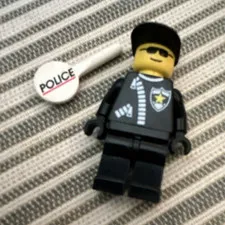 LEGO Minifigure Police Officer w/ POLICE Sign Accessory - Plastic