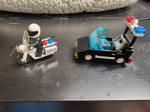 Lego Vintage Police Motorcycle And Car