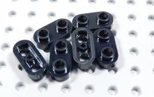 LEGO Lot of 6 Black 1x2 Rounded Corner Plates w/ Open Studs BR