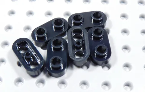 LEGO Lot of 6 Black 1x2 Rounded Corner Plates w/ Open Studs BR