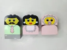 Vintage LEGO O Mom Dad Baby Family Figures Set of 3 Retro People
