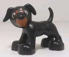 Lego Duplo Animal Figure Duplo Dog W Dark Orange Eyes Spots Mouth Pattern