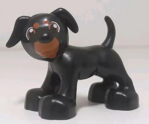 Lego Duplo Animal Figure Duplo Dog W Dark Orange Eyes Spots Mouth Pattern