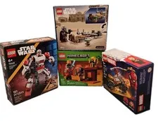 NEW Lego Star Wars 75436 & 75448, Marvel 76335, Minecraft 21266 Lot of 4