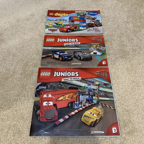 Disney Pixar Cars LEGO Junior Duplo Sets Lot of 2 Instruction Books 10745 10600