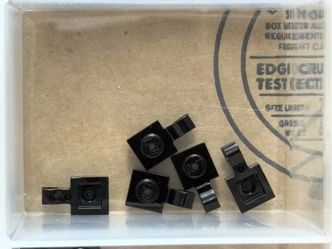 LEGO Parts - Black Plate 1 x 1 with Open O Clip - No 61252 - QTY 5