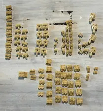 LEGO Tan Modified Bricks Brackets Clips Hinges Pins Lot 95 Genuine Parts