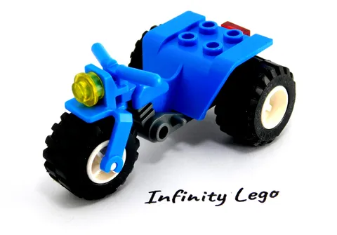 LEGO Vintage Blue Tricycle Bike Motorcycle White Rim / Wheels (15821 76040) - x1