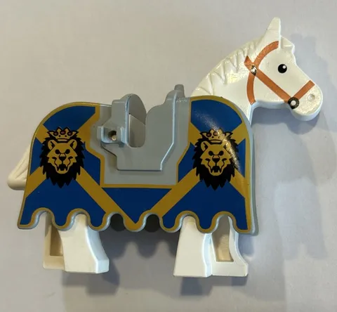 LEGO Minifigure White Horse With Lion Knight Barding Castle 6091 / 6095
