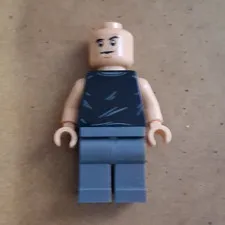 LEGO Minifigure Bald Head w/ Black Tank Top Torso & Gray Legs