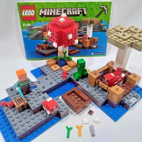 🔥LEGO Minecraft 21129 The Mushroom Island 100% Complete w/ Instructions & Minis