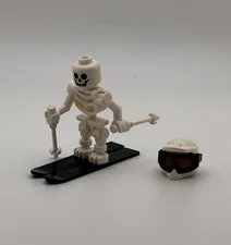 LEGO Skeleton Skier Minifigure w/ Helmet Goggles Skis & Poles Winter MOC