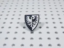 LEGO Light Gray shield w/ Black Falcon Armor Castle Knight Minifig BU