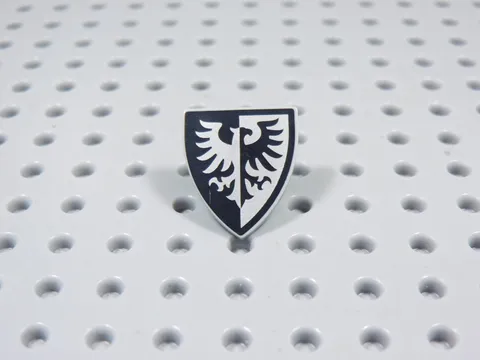 LEGO Light Gray shield w/ Black Falcon Armor Castle Knight Minifig BU