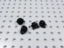 LEGO Lot of 4 Black Round 1x1 Plates w/ Bar Handle BF
