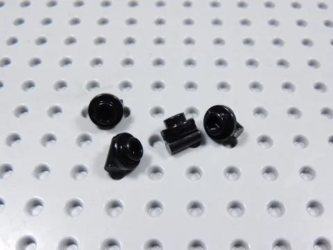 LEGO Lot of 4 Black Round 1x1 Plates w/ Bar Handle BF