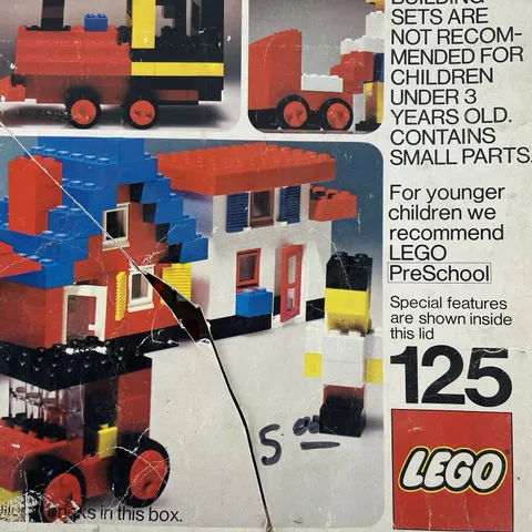 1970s LEGO Building Set #125 Universal, With Original Box And Organizer Vintage