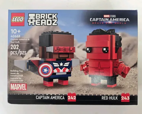 LEGO Brickheadz Marvel Captain America Red Hulk Figures 40668 Sealed in Box