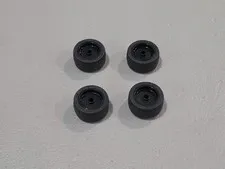 Lego Qty 4 - Black - 66727c01 Wheel 18mm D. x 12mm with Pin Hole and Stud, Dotte