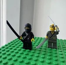 Vintage LEGO Ninja Minifigures Black Gray Samurai Lot w/Katanas 90s Castle