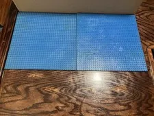 Vintage Set of 2 LEGO Building Block Baseplates 34x34 - 10.5x10.5in Blue