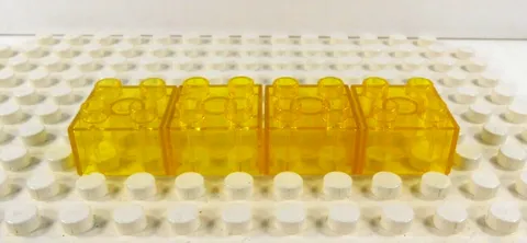 Lego Duplo Item Bricks 2x2 clear yellow (4)