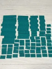 LEGO LOT DARK TURQUOISE 198 PCS 1X2 2X2 2X4 1X6 TILE PLATE VARIETY