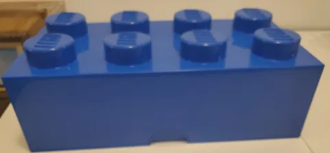 LEGO Brick Container 19 1/2x 9 3/4x 6 Blue 8 Stud Hard Plastic LEGOS Storage Box