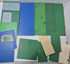 Lego Lot Assorted Baseplates Plates Platforms Vintage/Various Sizes Green/Blue+