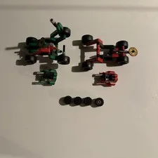 Two Incomplete Lego Battle Cars Red And Green