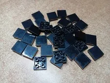 LEGO BULK LOT OF 32 BLACK MODIFIED SMOOTH TILE 2X2 INVERTED #11203