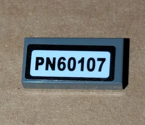 Lego Dark Bluish Gray 1x2 TILE With PN60107 License Plate Fire Truck Piece Part