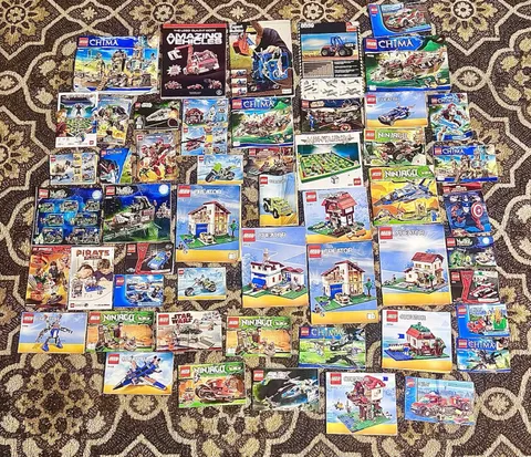 52 Various LEGO Manuals & LEGO Halloween Tote