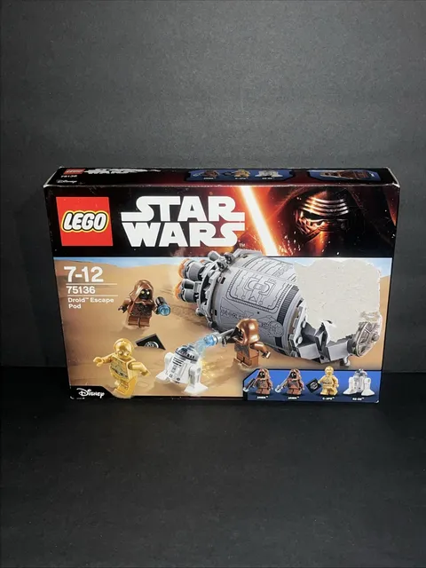 New 2016 Lego Star Wars Droid Escape Pod 75136 Set Jawa C-3PO R2-D2 Damaged Box