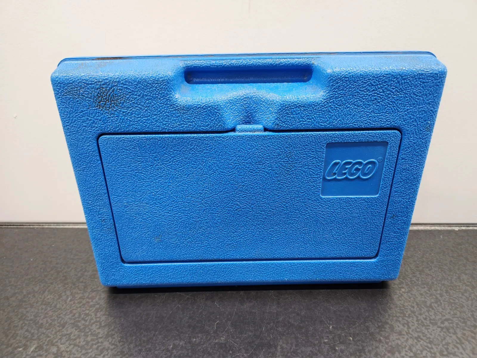 Vintage LEGO Blue Carrying Storage Case Box 1983 Made in USA Interlego Tote