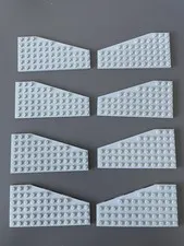 LEGO Lot Of 8 Light Gray 6x12 Wedge Wing Plate Right Left # 30356 30355 3632