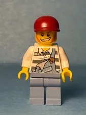 LEGO City Police Minifig cty0265 - Jail Prisoner - Scratches/No Cracks