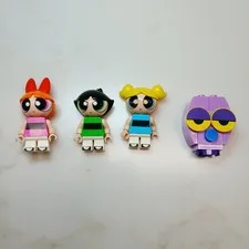 Lego Powerpuff Girls Minifigures (cracks) & Octi brick-built face