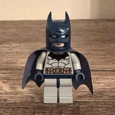 LEGO Batman Minifigure with Dark Blue Cowl Helmet & Cape.
