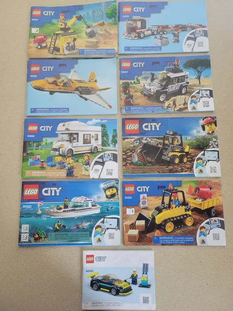 LEGO CITY Instruction Manuals Lot Of 9 #60252 #60289 #60267 #60219 #60283 #60221