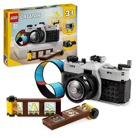 LEGO Creator 3in1 Retro Camera Toy to Video Camera to TV Set, Kids' Desk Decorat