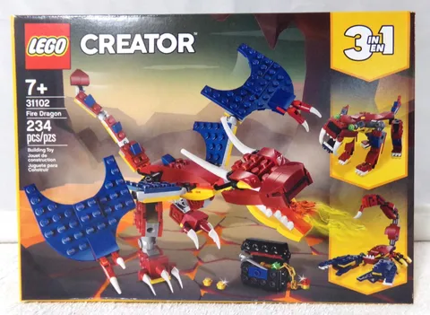Lego 3 in 1 Creator Fire Dragon #31102 Set Sealed
