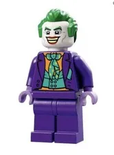 [Minifigure sh0901] The Joker - Dark Turquoise Bow Tie, Plain Legs, Hair!